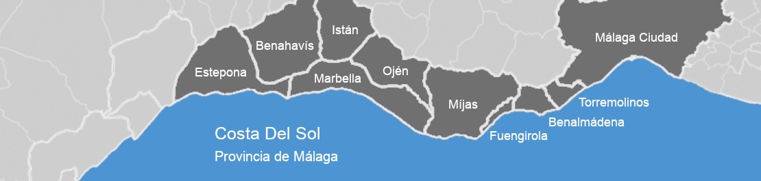 map of Properties for Sale - Costa Del Sol, Málaga, Spain